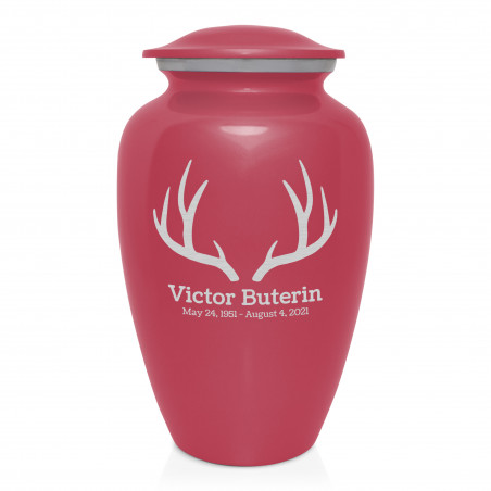 Antlers Cremation Urn - Rose Pink