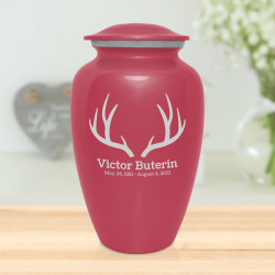 Antlers Cremation Urn - Rose Pink