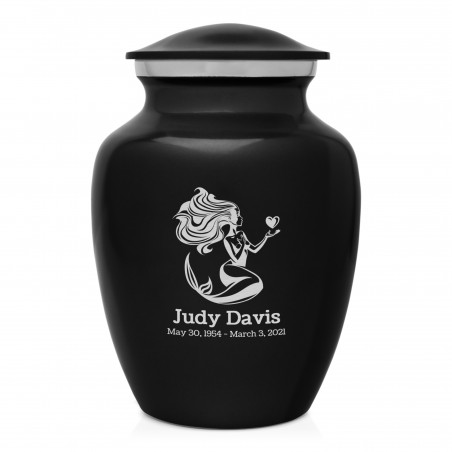 Mermaid Sharing Urn - Jet Black