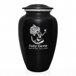 Mermaid Cremation Urn - Jet Black