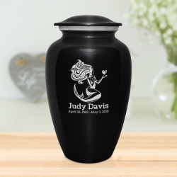 Mermaid Cremation Urn - Jet Black