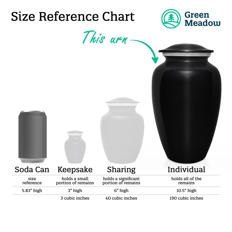 Mermaid Cremation Urn - Jet Black