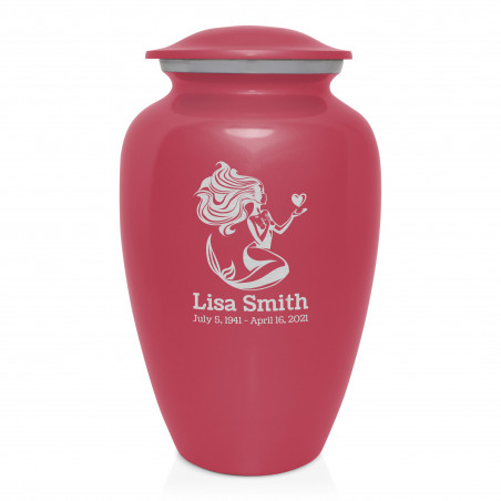 Mermaid Cremation Urn - Rose Pink