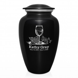 Wine Cremation Urn - Jet Black