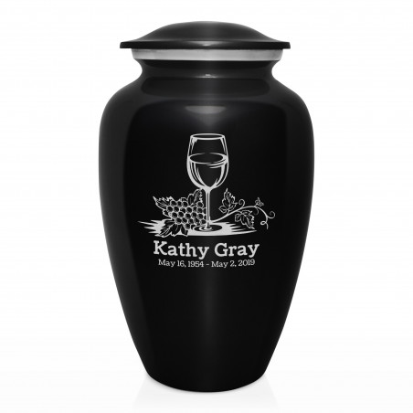 Wine Cremation Urn - Jet Black