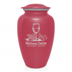Wine Cremation Urn - Rose Pink