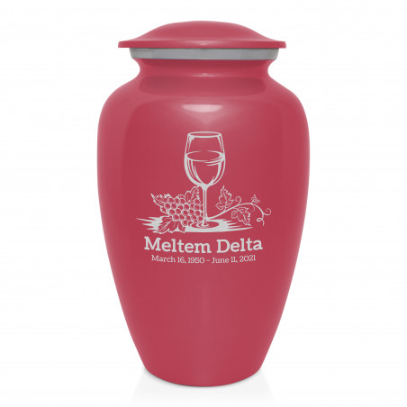 Wine Cremation Urn - Rose Pink