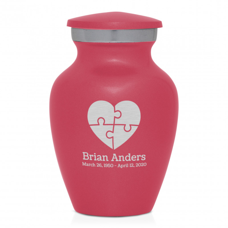 Autism Puzzle Keepsake Urn - Rose Pink