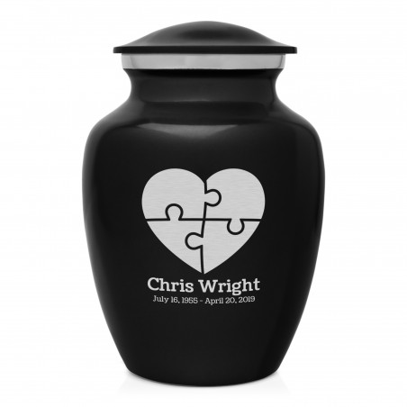 Autism Puzzle Sharing Urn - Jet Black