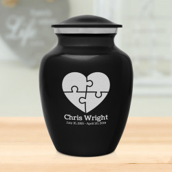 Autism Puzzle Sharing Urn - Jet Black