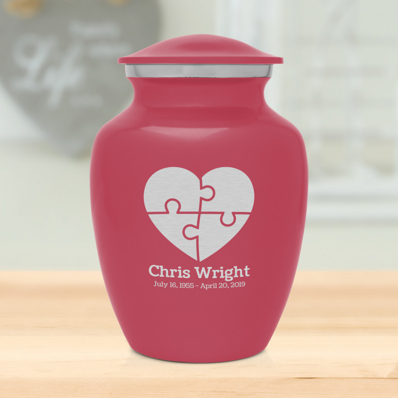 Autism Puzzle Sharing Urn - Rose Pink