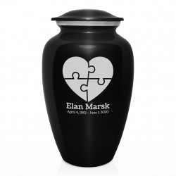 Autism Puzzle Cremation Urn - Jet Black