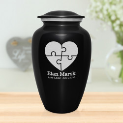 Autism Puzzle Cremation Urn - Jet Black