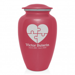 Autism Puzzle Cremation Urn - Rose Pink