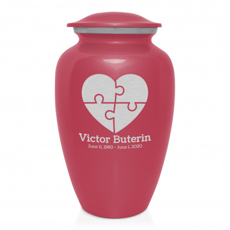 Autism Puzzle Cremation Urn - Rose Pink