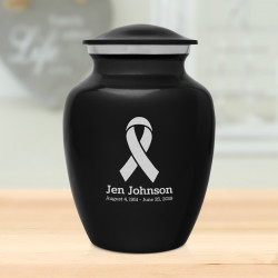 Cancer Ribbon Sharing Urn - Jet Black
