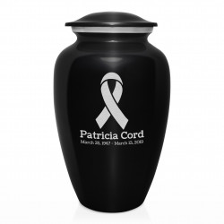 Cancer Ribbon Cremation Urn - Jet Black
