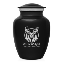 Deer Sharing Urn - Jet Black