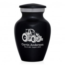 Modern Tractor Keepsake Urn - Jet Black