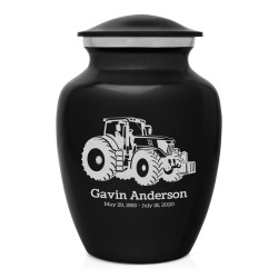 Modern Tractor Sharing Urn - Jet Black
