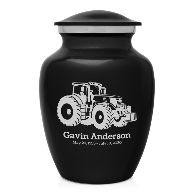 Modern Tractor Sharing Urn - Jet Black