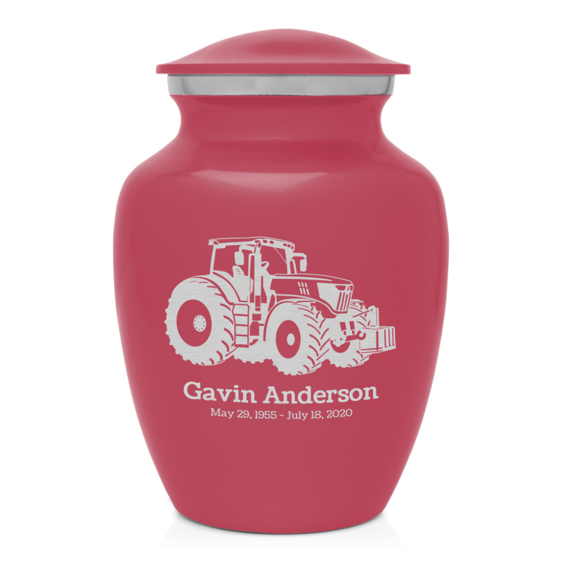 Modern Tractor Sharing Urn - Rose Pink