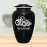 Modern Tractor Cremation Urn - Jet Black