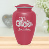 Modern Tractor Cremation Urn - Rose Pink