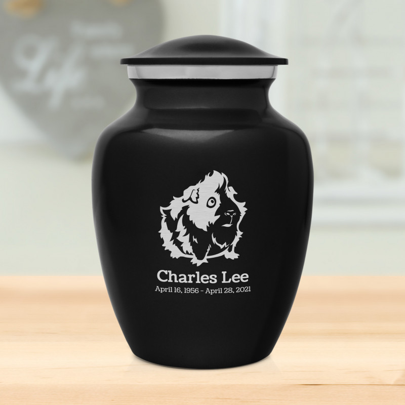 Small Guinea Pig Urn - Jet Black