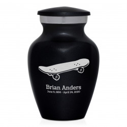 Skateboard Keepsake Urn - Jet Black