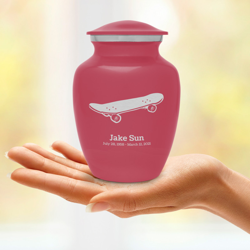 Skateboard Sharing Urn - Rose Pink