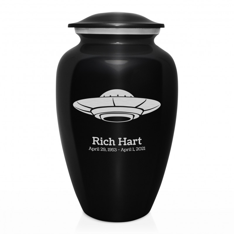 UFO Cremation Urn - Jet Black