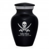 Pirate Skull Keepsake Urn - Jet Black