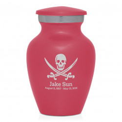 Pirate Skull Keepsake Urn - Rose Pink