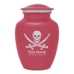 Pirate Skull Sharing Urn - Rose Pink
