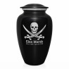 Pirate Skull Cremation Urn - Jet Black