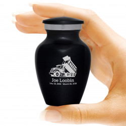 Dump Truck Keepsake Urn - Jet Black