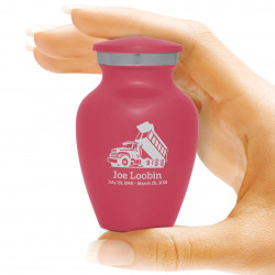 Dump Truck Keepsake Urn - Rose Pink