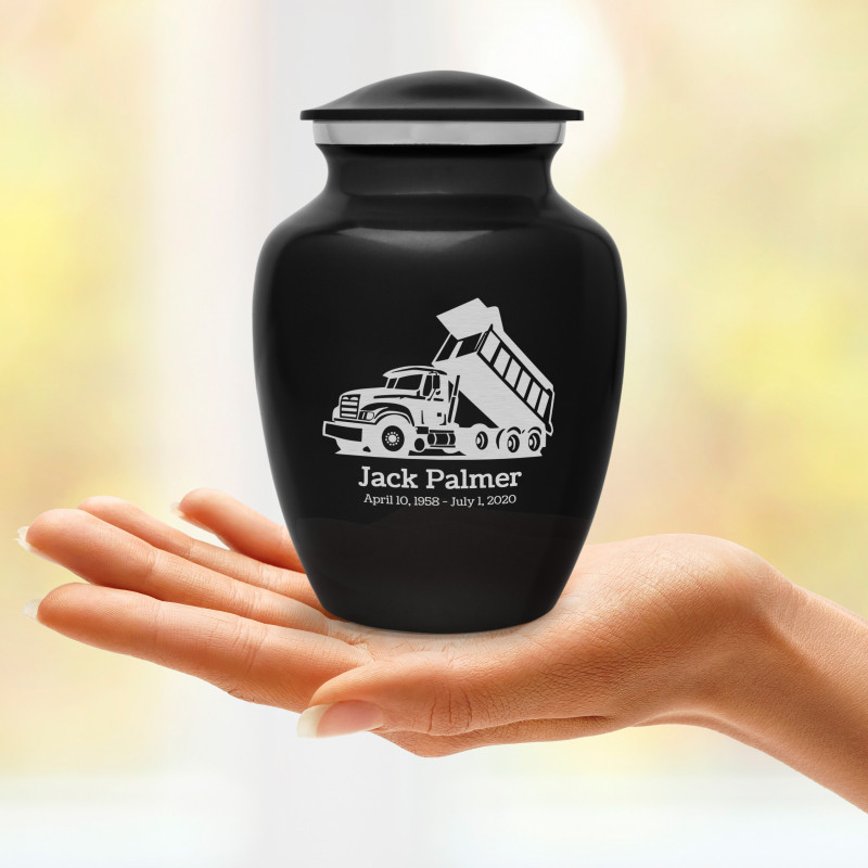 Dump Truck Sharing Urn - Jet Black