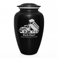 Dump Truck Cremation Urn - Jet Black