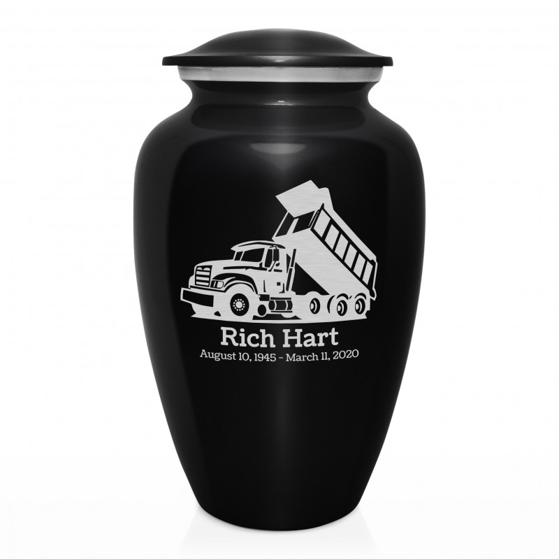 Dump Truck Cremation Urn - Jet Black