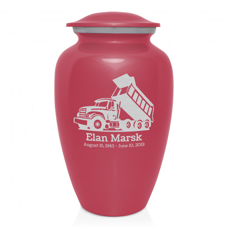 Dump Truck Cremation Urn - Rose Pink