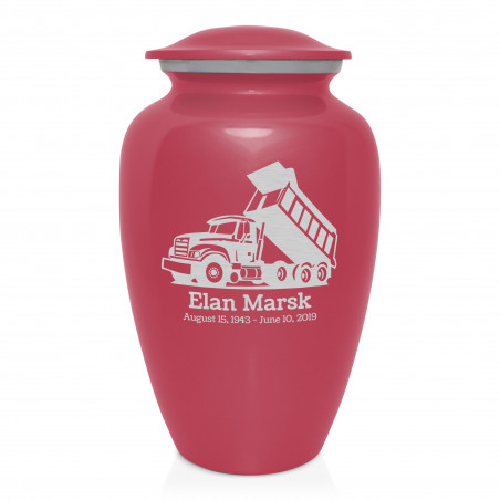 Dump Truck Cremation Urn - Rose Pink