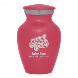 Riding Lawn Mower Keepsake Urn - Rose Pink