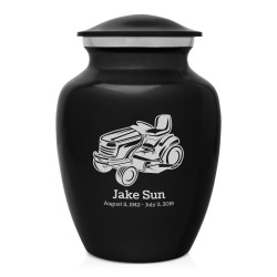 Riding Lawn Mower Sharing Urn - Jet Black