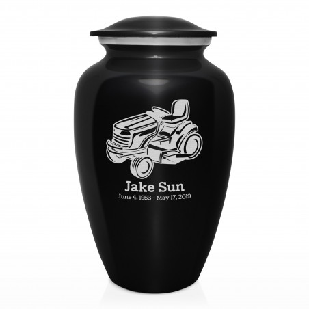 Riding Lawn Mower Cremation Urn - Jet Black