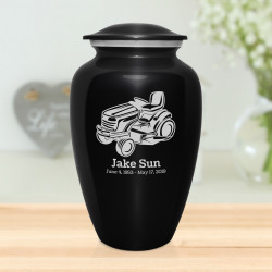 Riding Lawn Mower Cremation Urn - Jet Black