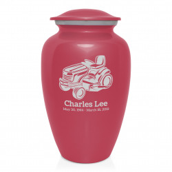 Riding Lawn Mower Cremation Urn - Rose Pink