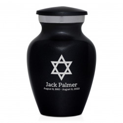 Star of David Keepsake Urn - Jet Black