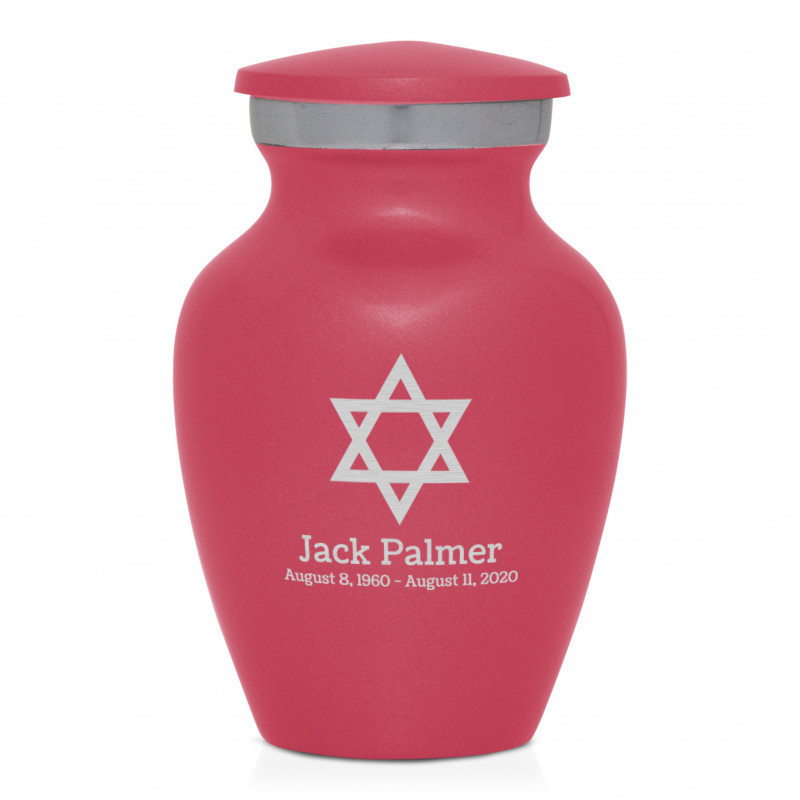 Star of David Keepsake Urn - Rose Pink